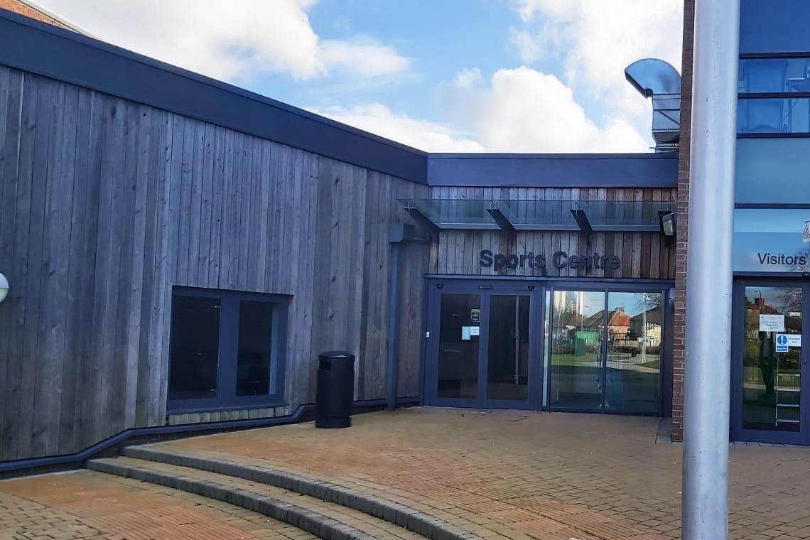 Sports centre entrance