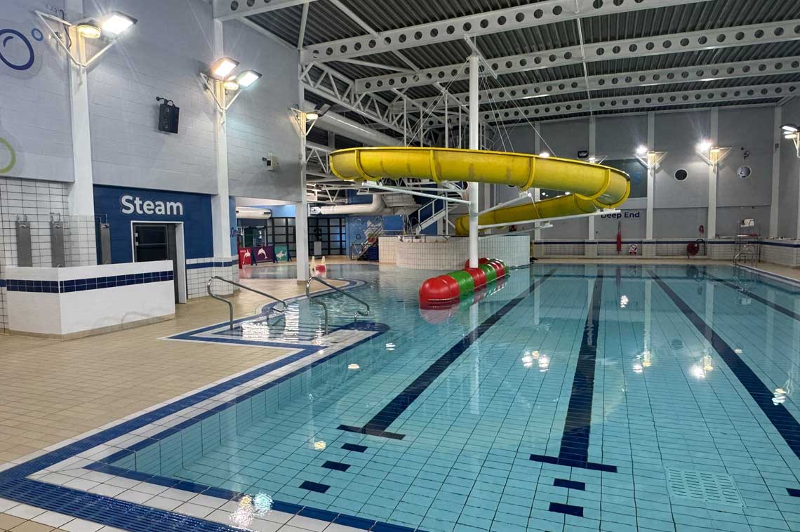 25m pool and flume